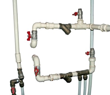 Water pipes and cranes with clipping path