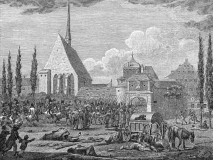 The coalition armies entering Leipzig, 1813, Battle of the Nations, German Wars of Liberation