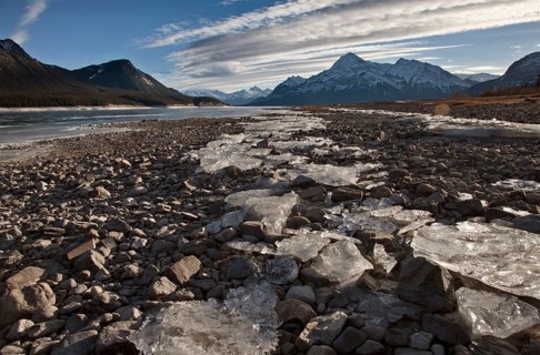 Abraham Lake Winter Ice formations bubbles design