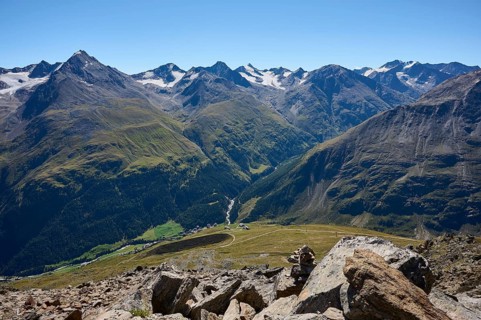 Ötztal mountains with Vent, vom Wildes Mannle, Vent, Ötztal Alps, Tyrol, Austria, Europe