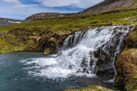 Dynandi waterfalls, Westfjords, Iceland, Europe