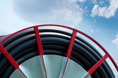 Agricultural hoses for irrigation rolled up