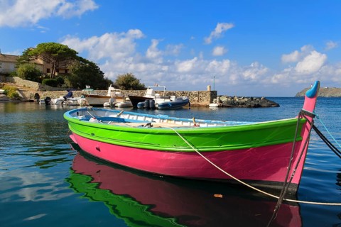 Little village Barcaggio at Cap Corse on French island Corsica
