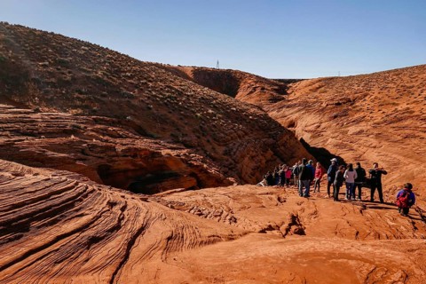 Antelope Canyon is a slot canyon in the American Southwest, on Navajo land east of Page, Arizona.