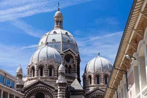 Famous cathedrale De La Major in Marseille in France