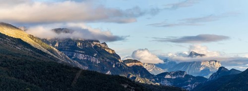 Castillo Mayor (2020 m) and foothills of the Sestrales, Ordesa i Monte Perdido National Park,