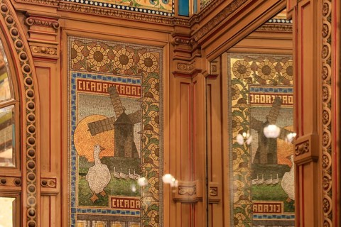 Art Nouveau brasserie La Cigale on Place Graslin in the evening, Nantes, Loire-Atlantique