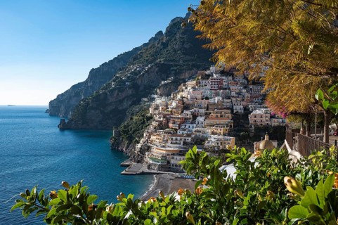 Amalfi Coast in Positano, Italy during sunny day