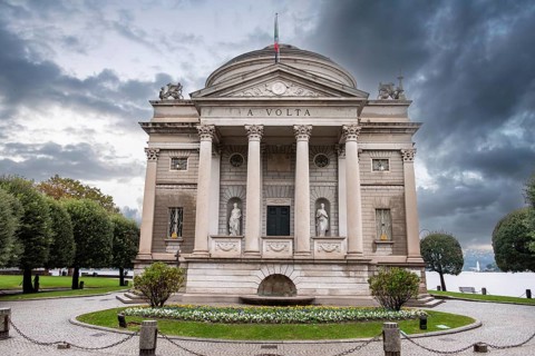 Volta temple at lake Como, Italy, Europe