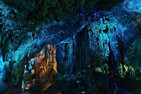 Light shows in St. Michael's Cave in Gibraltar in 2022