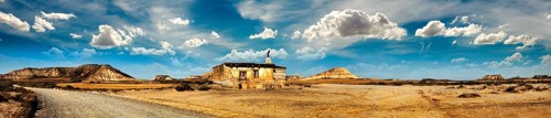 Little House on the Prairie panoramic image. Wild west stories