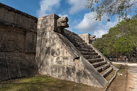 Historical ruins of the ancient Mayan city of Chichen Itza, Yucatan, Mexico, Central America