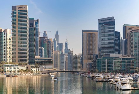A picture of the Dubai Marina buindings