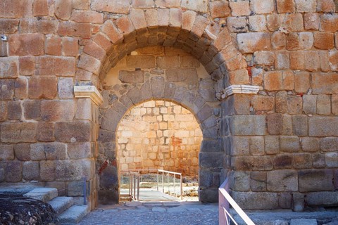 Merida Alcazaba in Spain Badajoz Extremadura by via de la Plata way