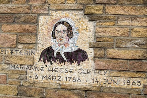 Wall mosaic Marianne Heese in the Kämperstr. in Werl, Germany, Europe