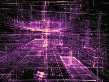 Modern technology background with light effects - abstract computer-generated image. Fractal