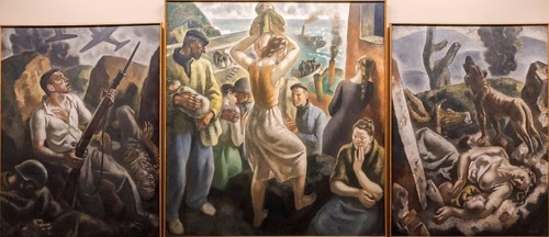 Aurelio Arteta, triptych of war. the front, the exodus, the rear, around 1937-1938, oil on canvas,