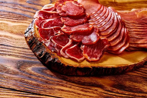 Tapas Iberico ham and lomo sausage from Spain
