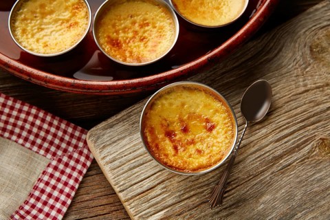 Custard Creme Caramel Flan dessert bain marie oven cooked