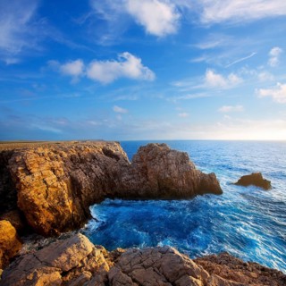 Menorca Punta Nati sunset in Ciutadella Balearic Islands at Mediterranean sea