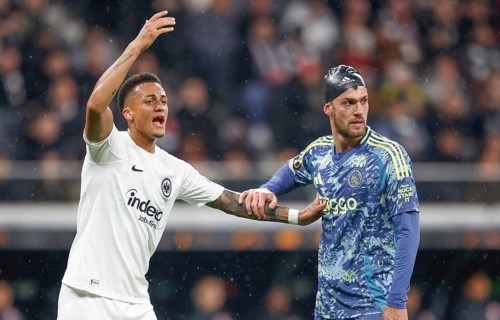 Football, Europa League, round of 16 second leg, 2024/2025, Eintracht Frankfurt vs. Ajax Amsterdam,