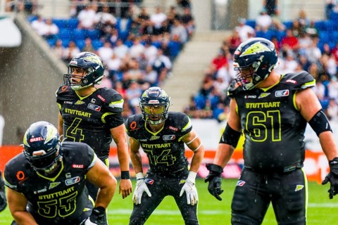 European League of Football, ELF/ Game:  Munich Ravens at Stuttgart Surge  on 26.May.  2024 ,in the