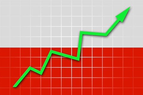The Polish flag and arrow graph going up