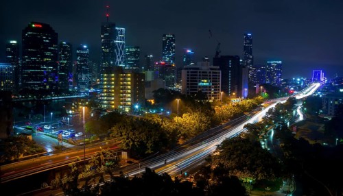 Brisbane skyline in Australia at night