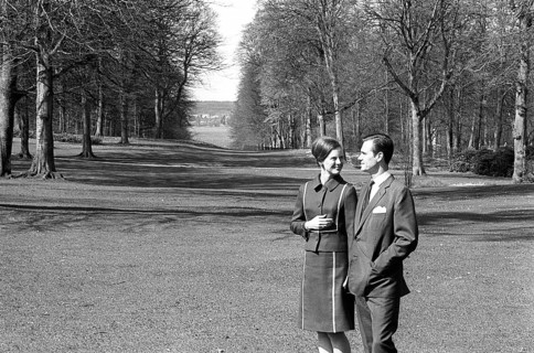 Margrethe II of Denmark. Pictured with Henri de Laborde de Monpezat at Fredensborg palace in