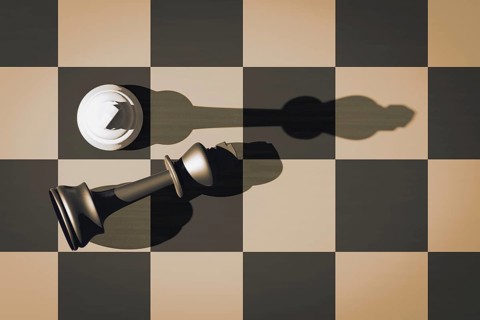 Chess two kings checkmate 3D illustration