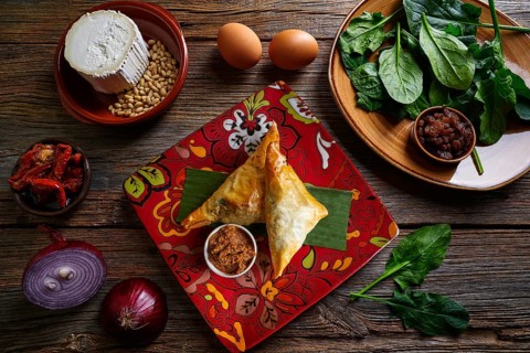 Spinach and cheese Briouat Moroccan recipe filo pastries parcels