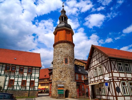 Saiger old tower in Stolberg at Harz Germany