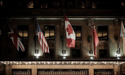 The famed Fairmont Royal York luxury hotel in Toronto, Ontario, Canada, North America