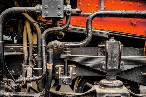 Steam locomotive of the machine room. Shooting Location: Tokyo metropolitan area