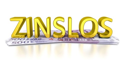 Some 500 Euro banknotes with the word without interest in german language