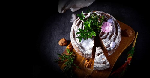 Polish Easter cake with nuts and chocolate