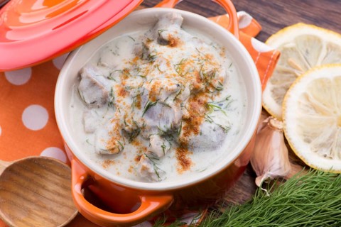 Turkish traditional tripe soup, iskembe corbasi and offal soup