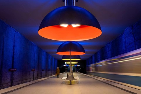 MUNICH, Germany, JANURAY 01, 2023, Scenic subway station Westfriedhof in Munich, Bavaria, Germany,