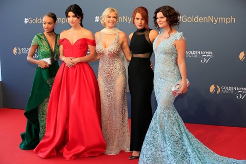 Reign Edwards, Jacqueline MacInnes Wood, Katherine Kelly Lang, Courtney Hope and Heather Tom from