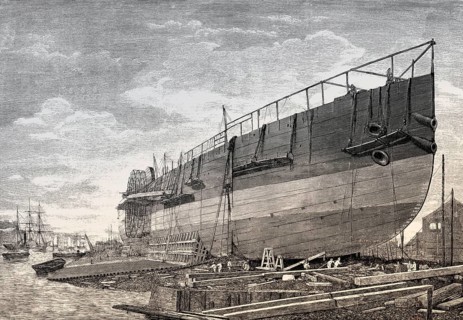 SS Great Eastern or SS Leviathan, an iron sailing steamship, 1857