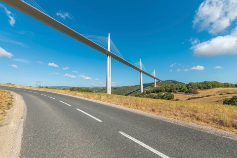 Millau Viaduct bridge, the highest bridge in the World. Aveyron Departement. France