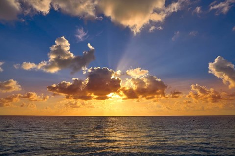 Riviera Maya sunrise beach at Mayan Mexico