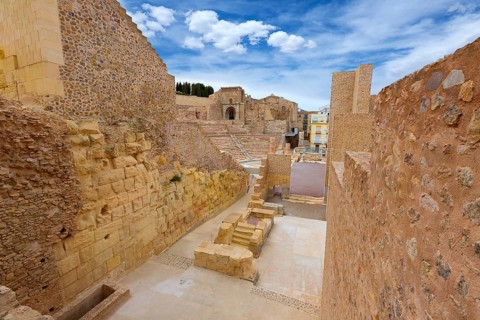 Cartagena Roman Amphitheater in Murcia at Spain