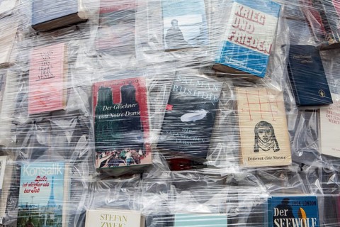 'The Parthenon of Books' by the Argentinian conceptual artist Marta Minujin, banned books,