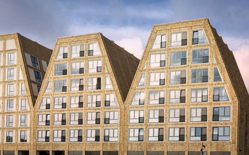 The new apartments called Operahusene (Opera houses) located on Paper Island in central Copenhagen,