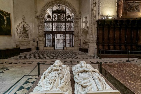 Burgos, Spain, 14 April, 2024: view of the tomb of the Duke and Duchess of Frias in the Chapel of