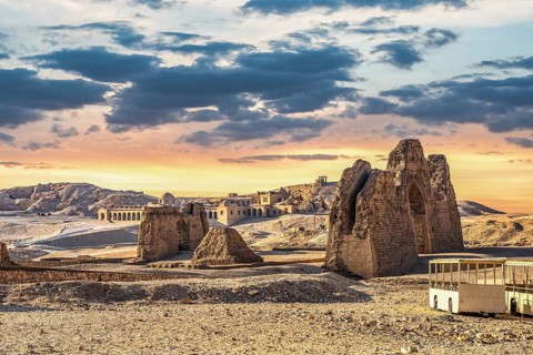 Ancient ruins near Hatshepsut temple in Luxor, Egypt, Africa