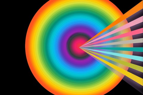 Abstract colorful globe circle geometric pattern design and background