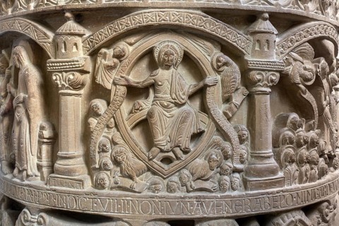 Freckenhorst, Collegiate Church of St Boniface, Romanesque baptismal font, 1st half of the 12th