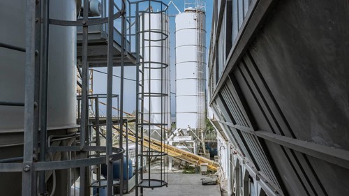 The Cement factory and related white silos